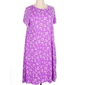 LuLaRoe‎ Womens Dress Size 3XL Carly Leopard Cheetah Purple Lavender Hi-Low NWT